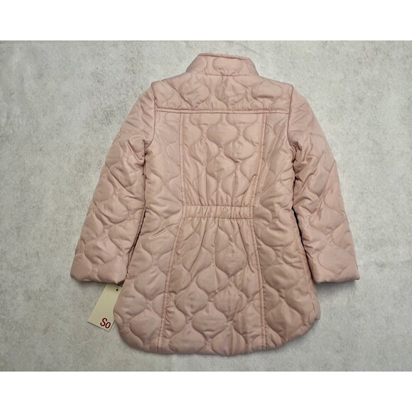 SO Quilted Barn Jacket/Coat Sz Girls 14/16 Pink Lightweight pockets snap zipper - Picture 3 of 14